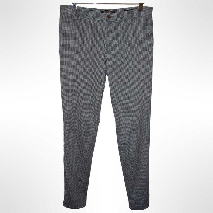 Брюки из льна и хлопка в клетку ALBERTO Rob Smart Linen Check. Slim Fit