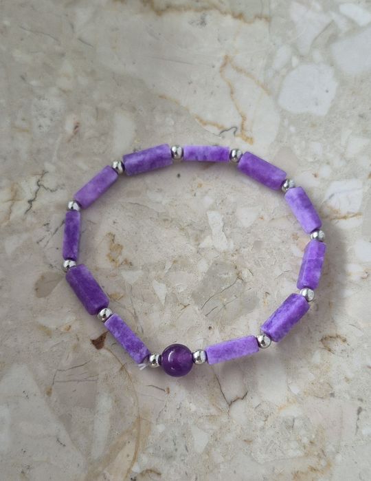 Bransoletka z naturalnego amethystu