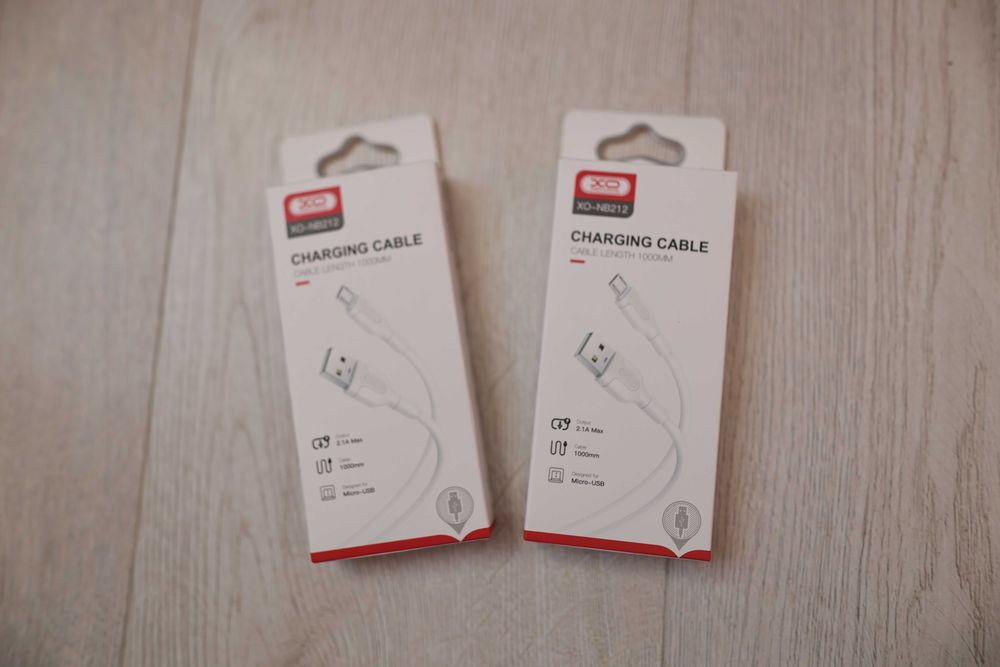 Kabelek USB do ładowania telefonu 2.1 A micro USB 1 m x 2 szt.