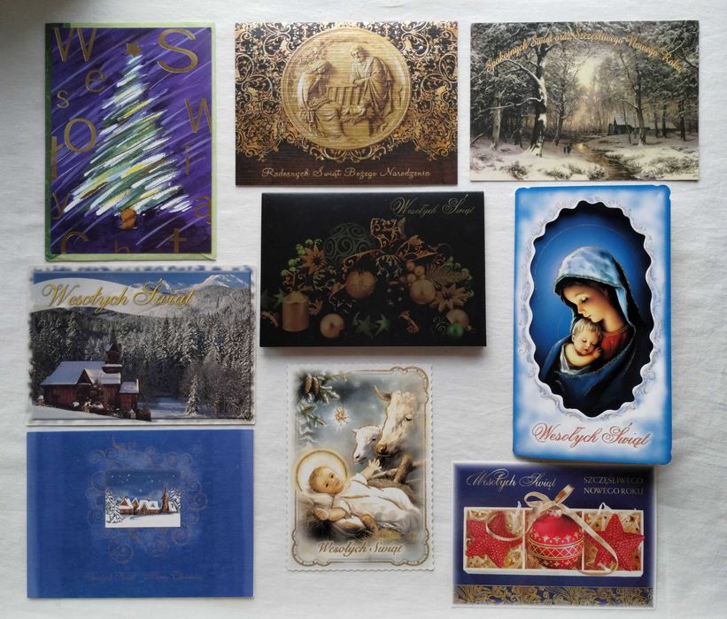 Kartki świąteczne Boże Narodzenie i Nowy Rok - zestaw
