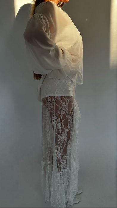 Спідниця з мережива з шортами | Спідниця з гіпюру біла, чорна