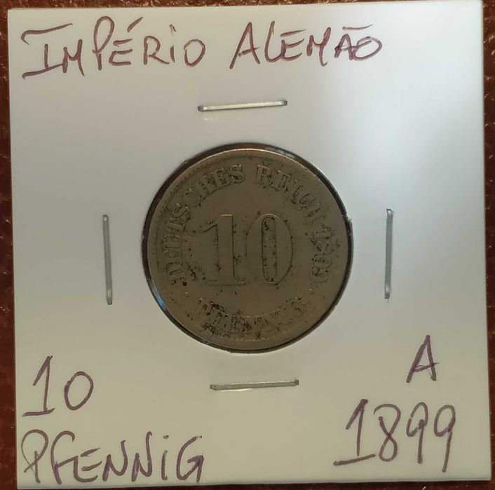 Império Alemão - moeda de 10 pfennig de 1899 A