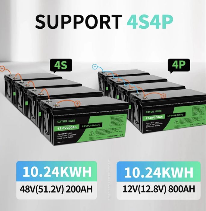 Datou Boss 200ah, 100ah, Lifepo4 200ah, акумулятор літій-залізо-фосфат