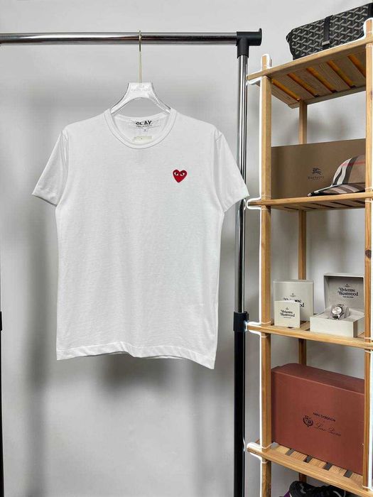 Футболка Comme Des Garcons | Бавовняна Футболка CDG | Тішка З Сердем