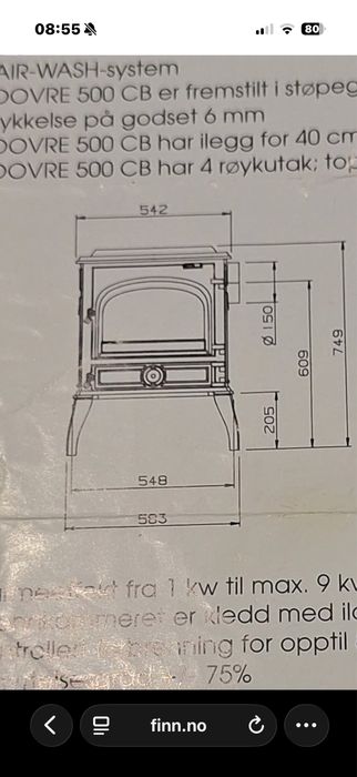 Піч камін для дому Dovre на дровах чугунна топка буржуйка з варильною