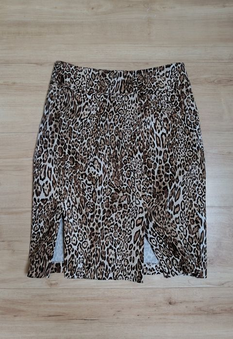 Spódnica leopard NEW YORK & COMPANY – rozm. 4 / EUR 36 – elegancka, stretch
