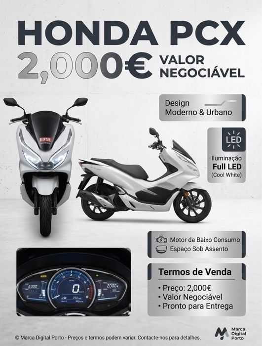Oportunidade: Honda PCX Por Apenas 2.000 € – Valor Negociável!