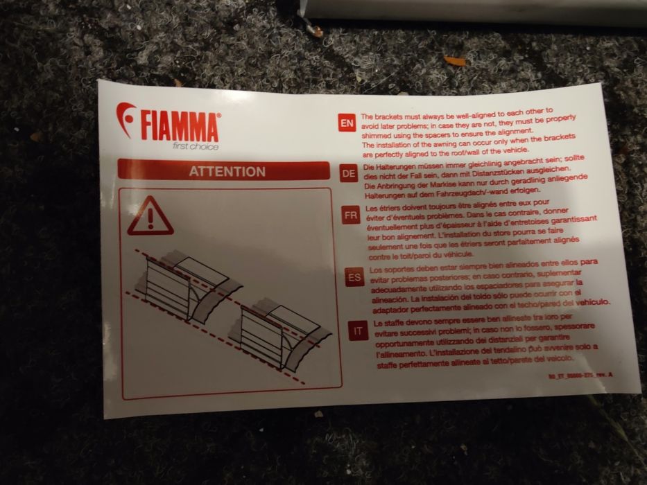 Fiamma mocowanie markizy
