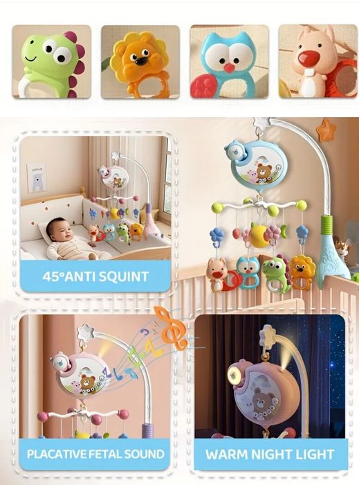 Дитячий музичний мобіл на колиску