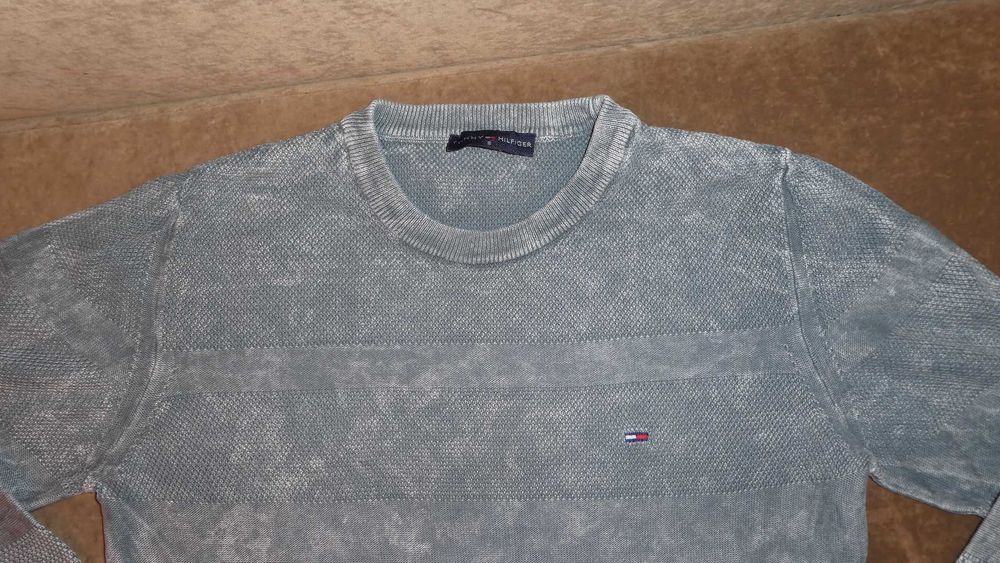 TOMMY HILFIGER sweter męski szary j.nowy S/M