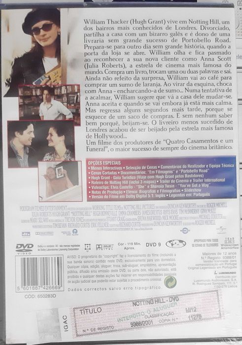 Filme em DVD: Notting Hill Edição Especial - NOVO! SELADO!