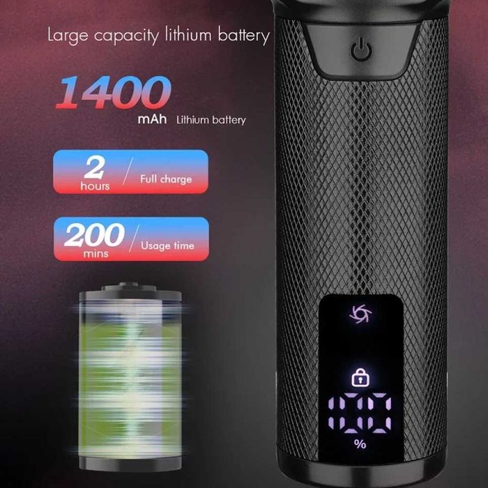 Shaver  profissional WMARK  9000rpm digital lâmina dupla em titânio