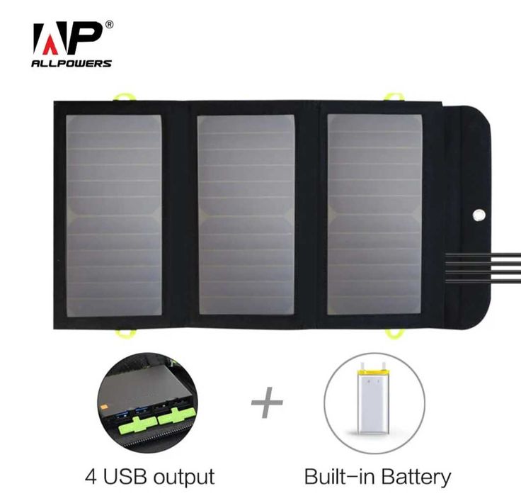 Солнечная панель 21 Вт  аккумулятор 10000 мАч зарядная станция
