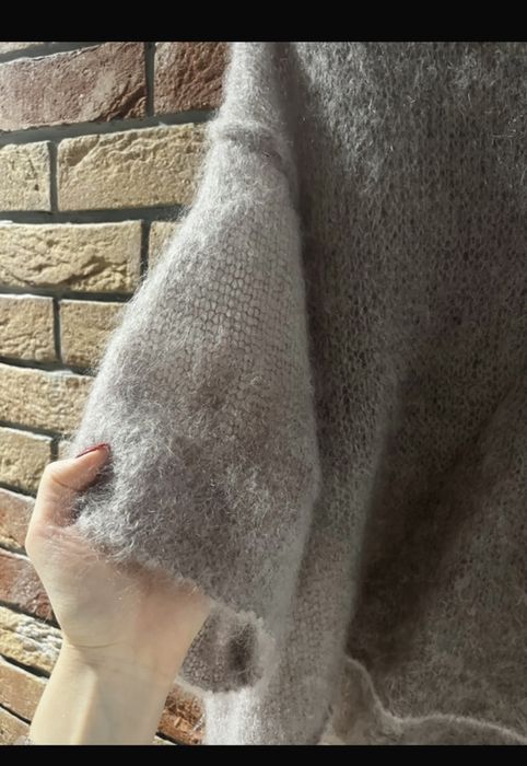 Sweter sweterek ponczo narzutka kid moher rękaw 7/8