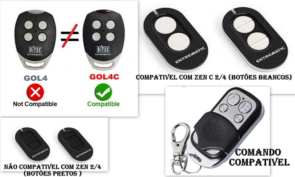 Comando de garagem " universal "