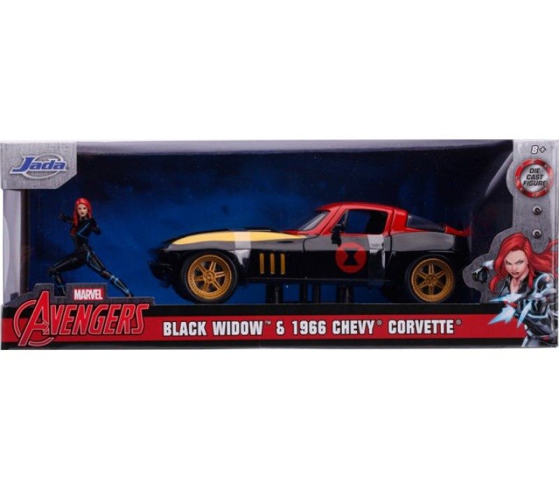Машина Jada Марвел Мстители Chevrolet Corvette (1966) + фигурка