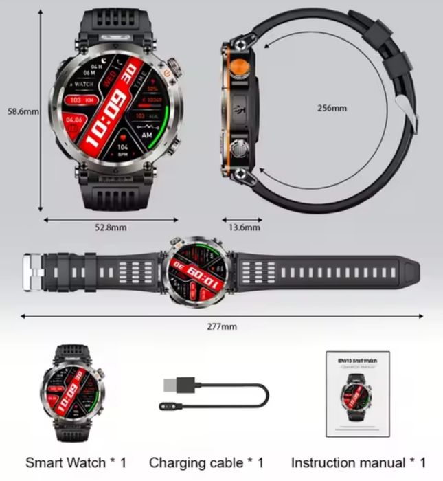 Smartwatch 1,7 cala Ultra Hd Amoled menu PL