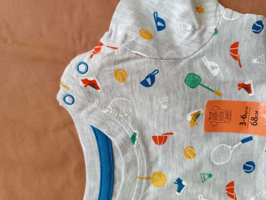 T-shirt novo 3-6m algodão