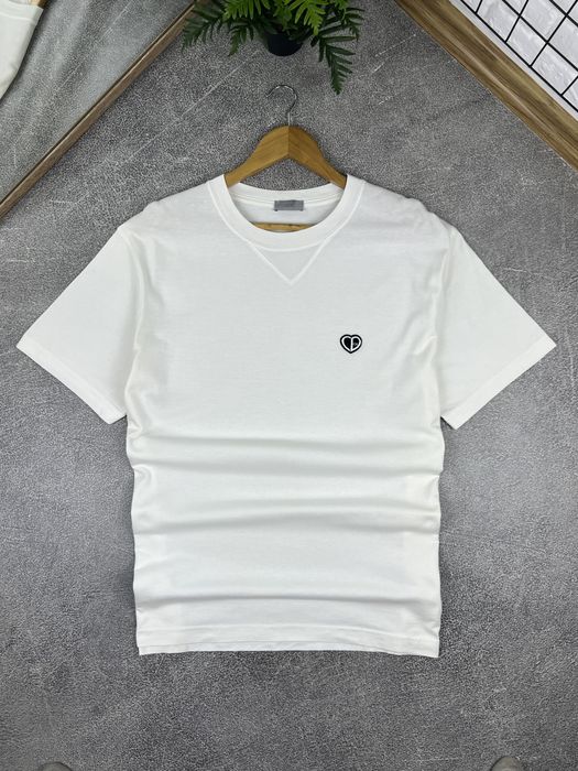 Чоловіча біла футболка Dior оригінал  CD Heart T-Shirt SS22