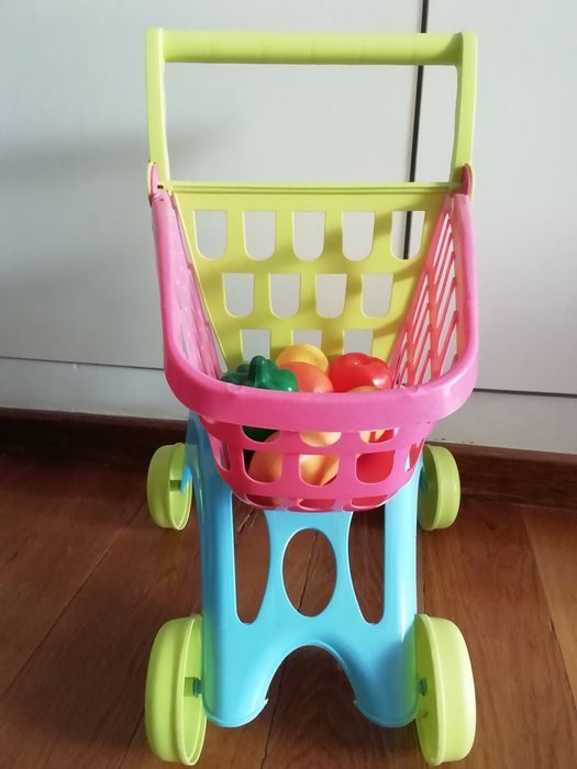 Carrinho de compras com 6 peças para crianças