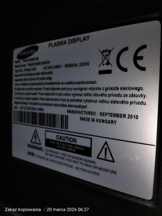 Samsung 42" PLAZMOWY