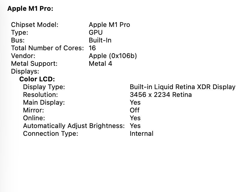 MacBook Pro 16 2021 32GB RAM 512GB SSD Silver 88%