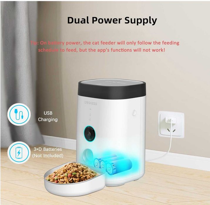 Dogness - Dispensador automático de ração c/ câmera e microfone