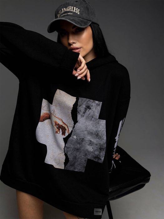 Худі oneface чорне з флісом, One size, нове