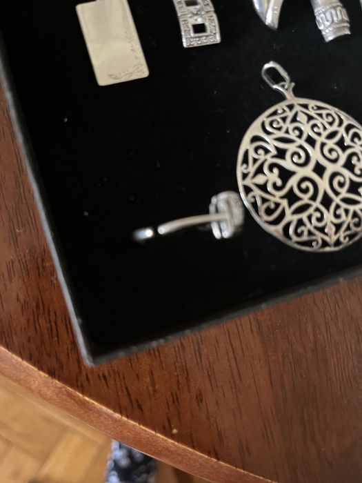 Srebro zawieszki, kolczyki, pierscionki, bransoletka