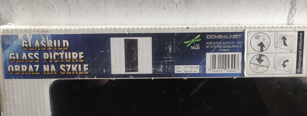 Obraz na szkle 125x50 czarny marmur