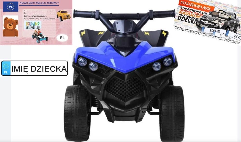 QUAD na akumulator dla dziecka, koła EVA PA0200