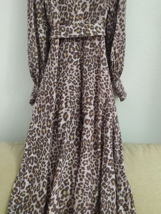 Vestido midi padrão leopardo Zimmerman
