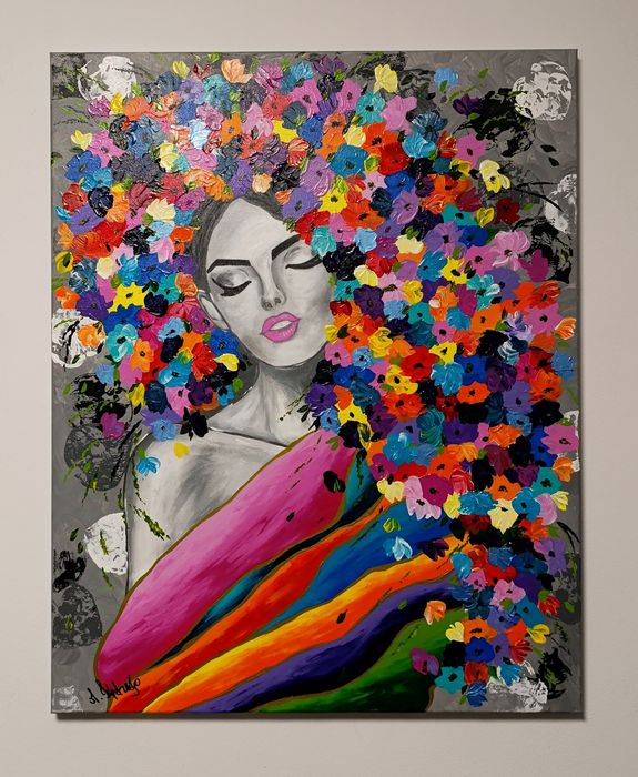 Obraz  " W ogrodzie obfitości " 80 × 100 cm.