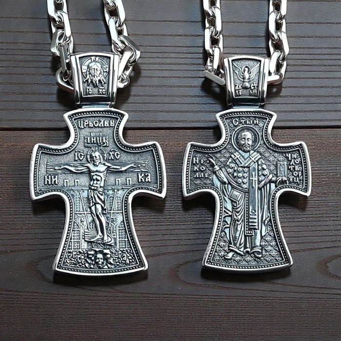 Срібний хрестик кулон ладанка серебряная  срібло серебро крестик 925