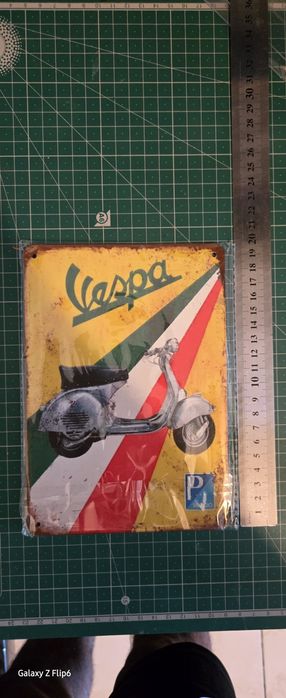 Placa Metal Vespa, decoração, diecast