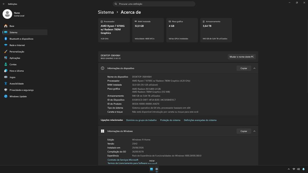 Conjunto de componentes para PC
