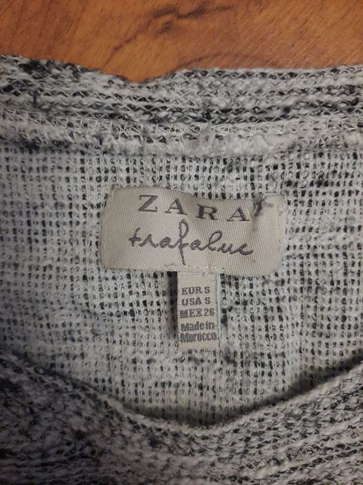 Bawełniany sweter sweterek z koronką Zara Trafaluc rozmiar S