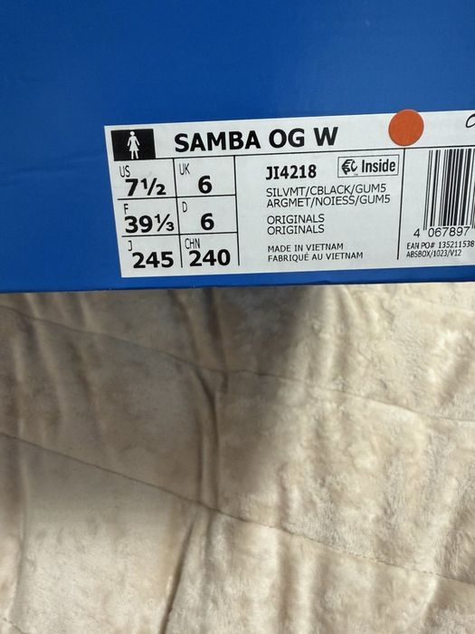 Оригінальні кросівки Adidas Samba OG Silver Metallic (Нові)