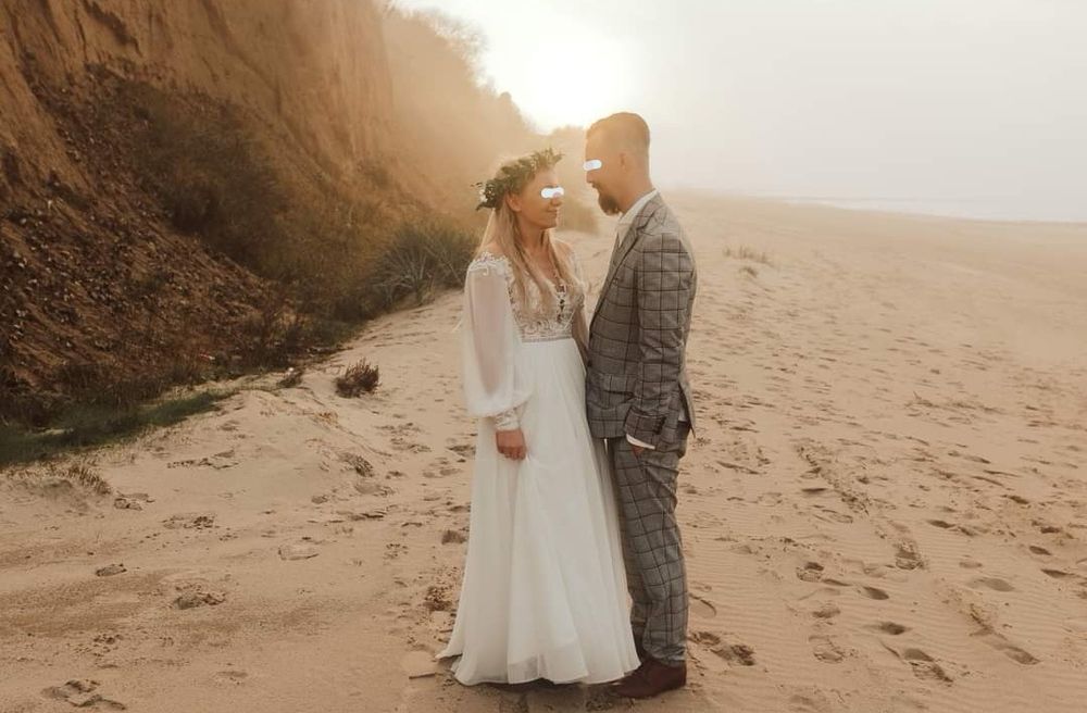 Suknia ślubna boho rustykalna rozmiar M