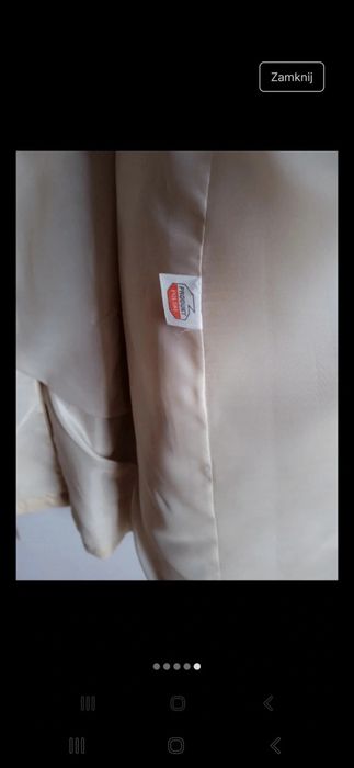 Elegancki beżowy płaszczyk wiosenno-jesienny  rozmiar M-L