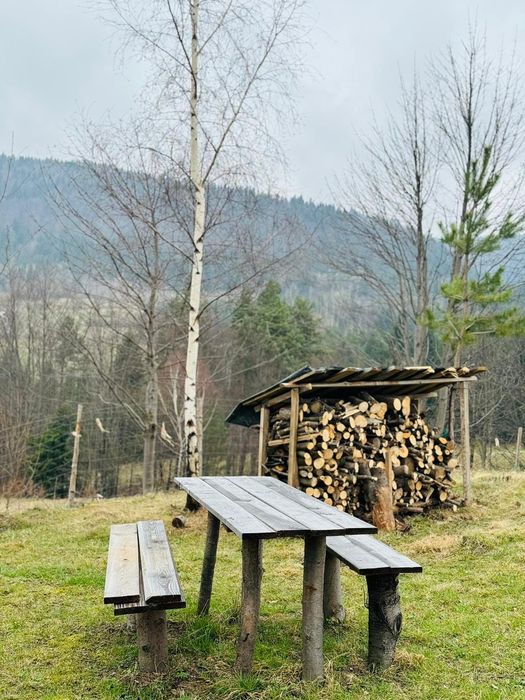 Widokowa stodoła domek w górach Beskid wyspowy jacuzzi balia