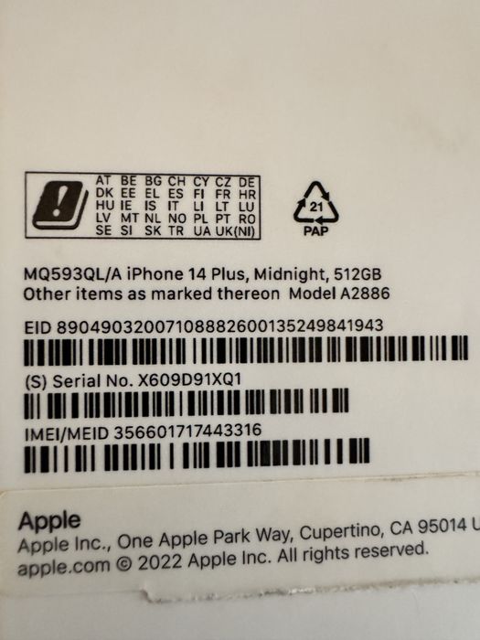 iPhone 14 Plus 512GB64584846109185124