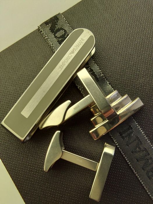 Emporio Armani зажим для галстука + запонки