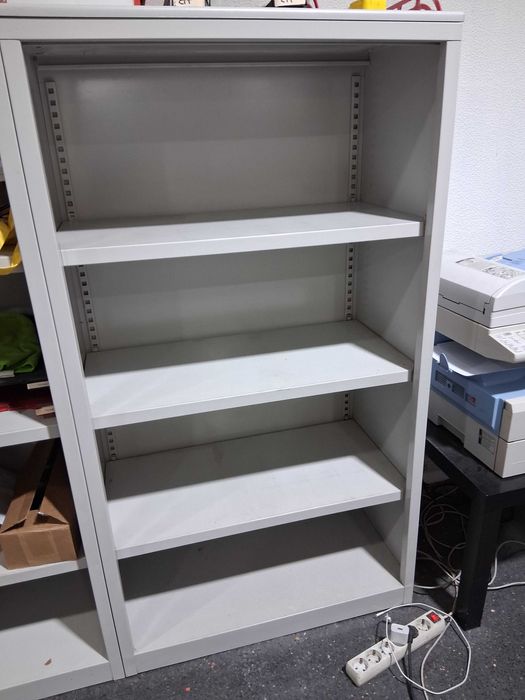 ID102-Vendo Armário sem porta metal cinza 3 prateleiras C80xL43XA146cm