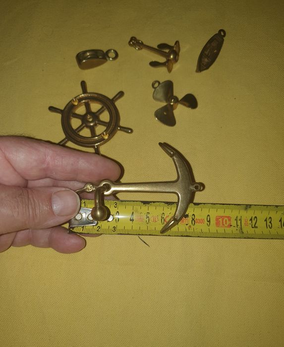 Conjunto de Miniaturas Náuticas Antigas em Latão (6 peças)
