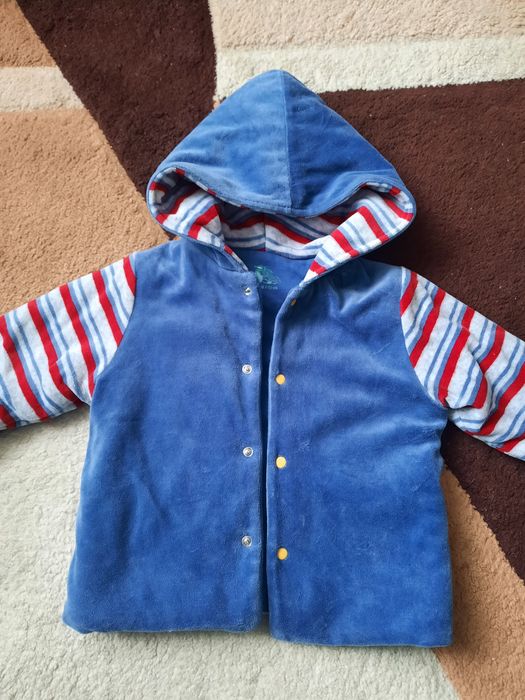 Тёплая велюровая двухсторонняя кофта,куртка 1-3 года куртка