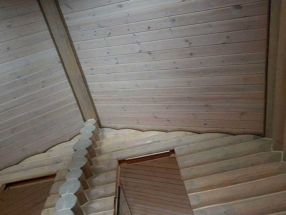 Мансарда / Монтаж / Фальш брус / Імітація бруса / Вагонка / Підлога /