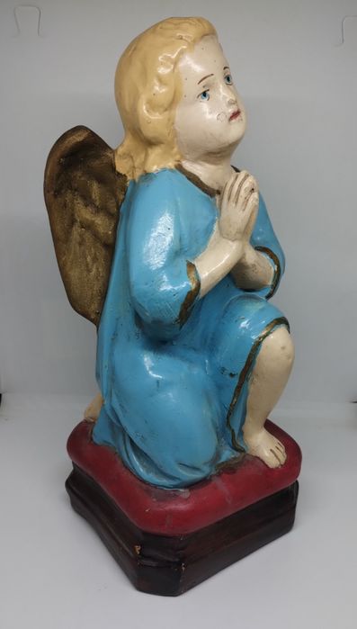 PRL figurka stary Anioł Aniołek gipsowy