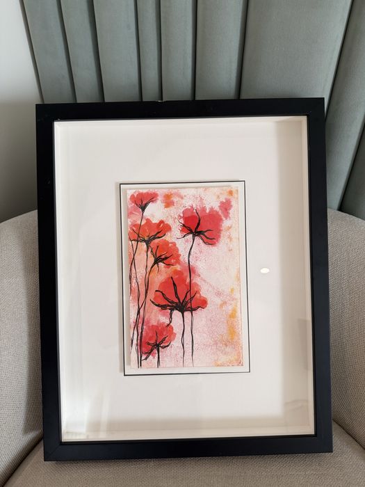 Quadro preto/vermelho