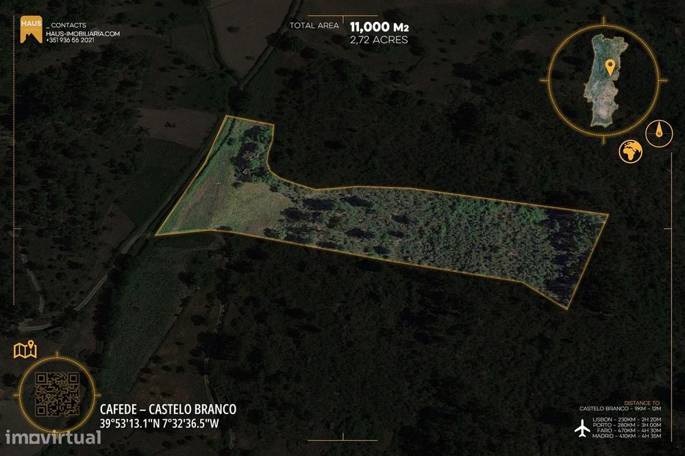 Terreno 1.1ha com Ruína e Vale Fértil | Cafede, Castelo Branco